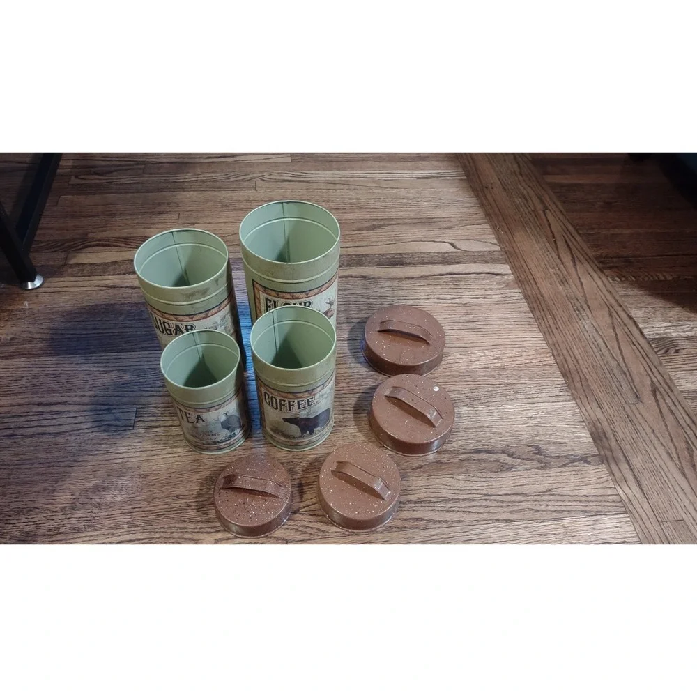 Ohio Wholesale Last Outpost Co Decorative Canister Set Wildlife Rustic Cabin 4pc